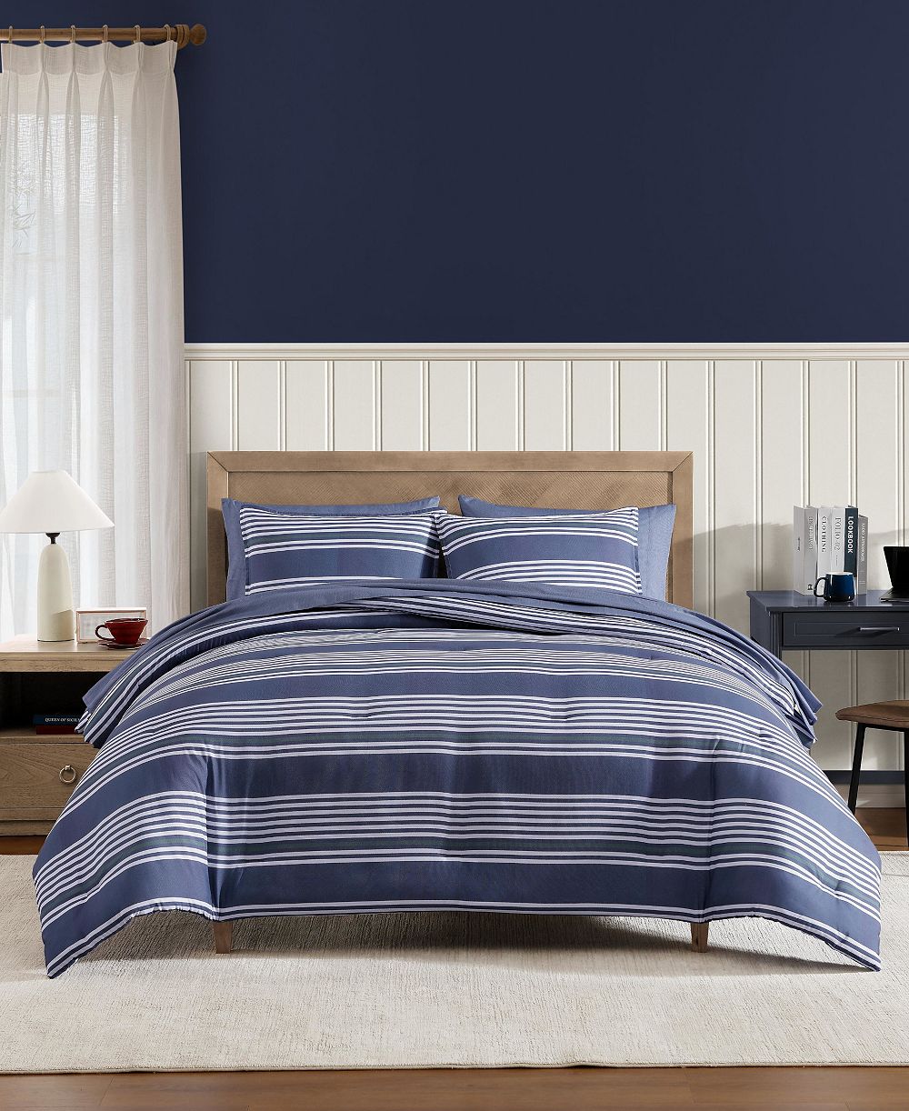 Комплект покрывал Tommy Hilfiger Lido Stripe Washed Microfiber, 7 предметов, Queen