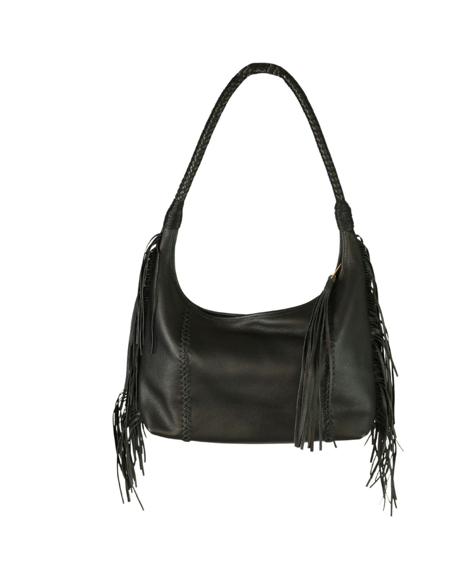CARLOS FALCHI Fringe Leather Hobo Bag