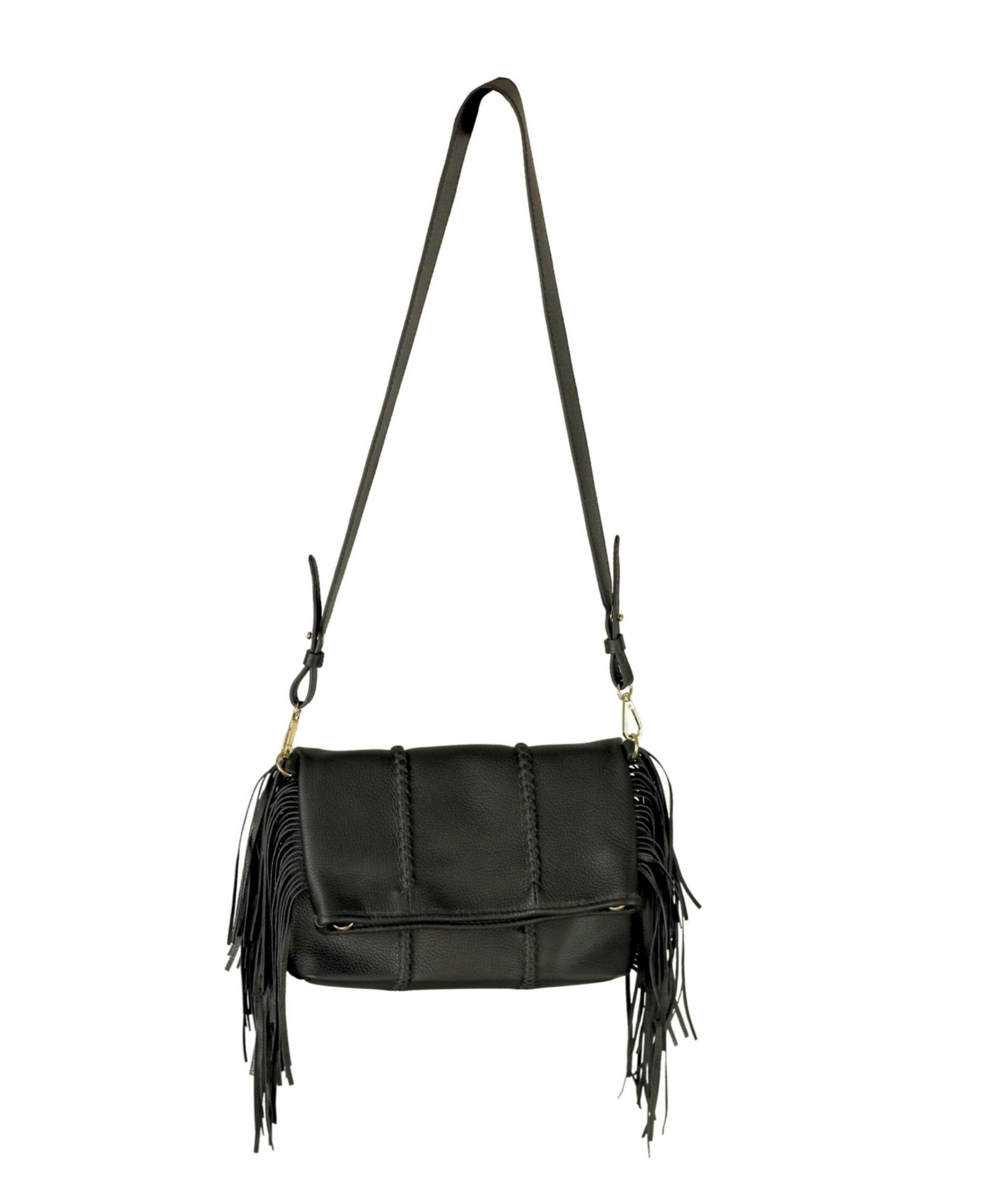 Сумка через плечо CARLOS FALCHI Medium Fringe Leather Messenger