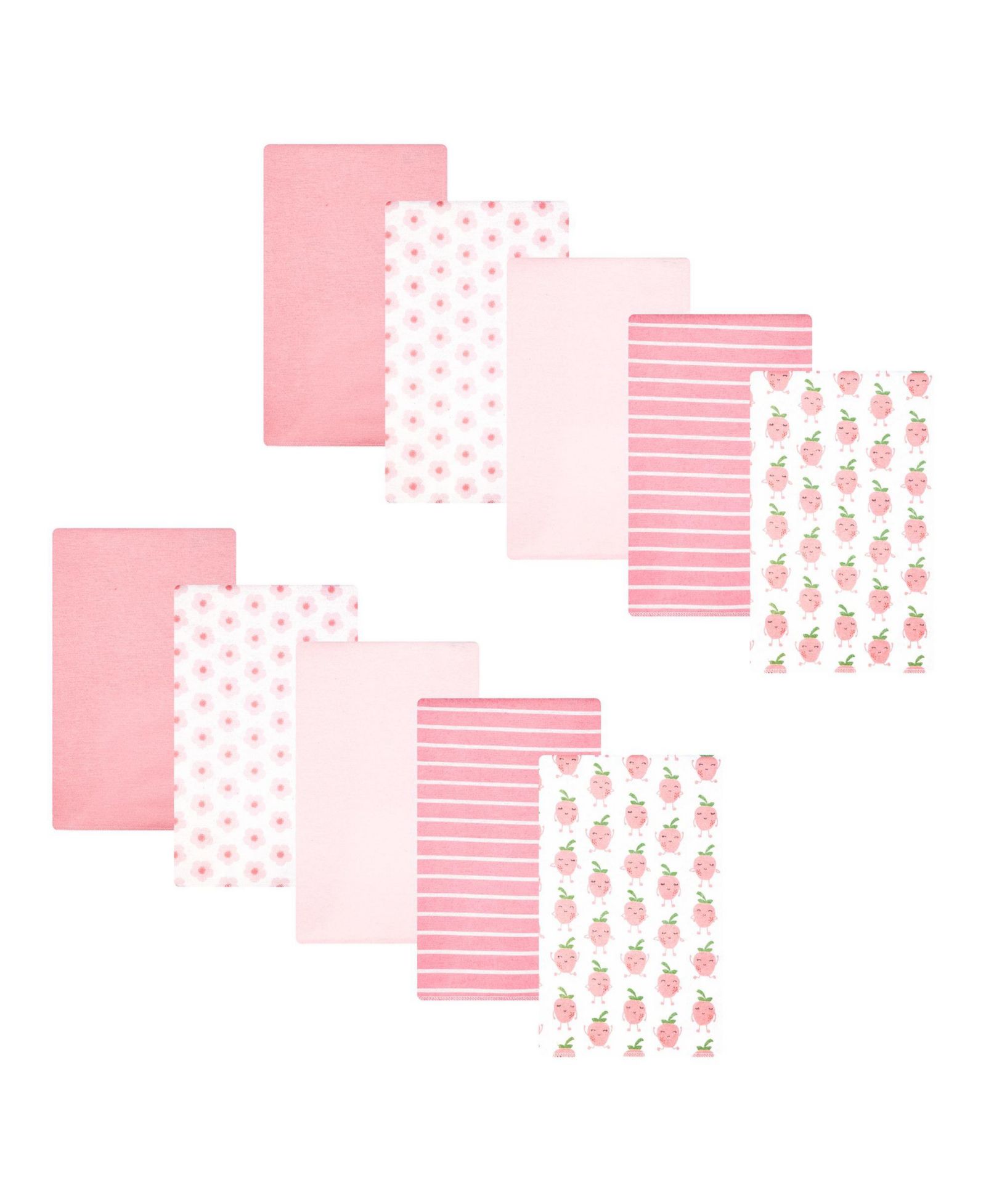 Hudson Baby Детские пеленки из фланели, 10 шт., Happy Strawberries, One Size