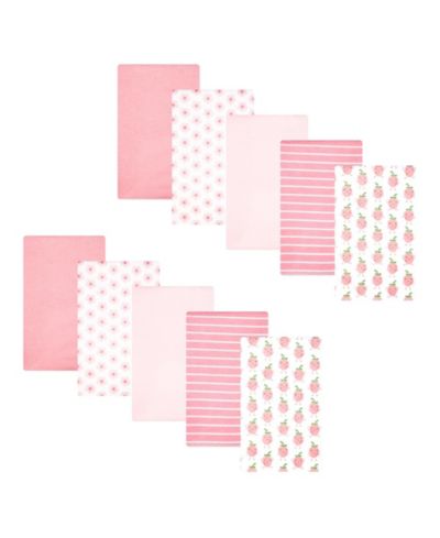Hudson Baby Детские пеленки из фланели, 10 шт., Happy Strawberries, One Size