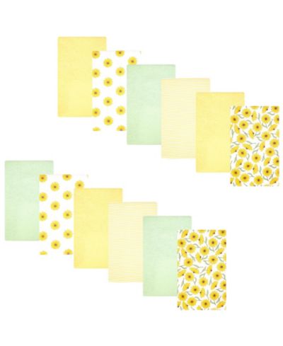 Набор пеленок Hudson Baby Girl Cotton Poly Flannel, Yellow Daisy, One Size