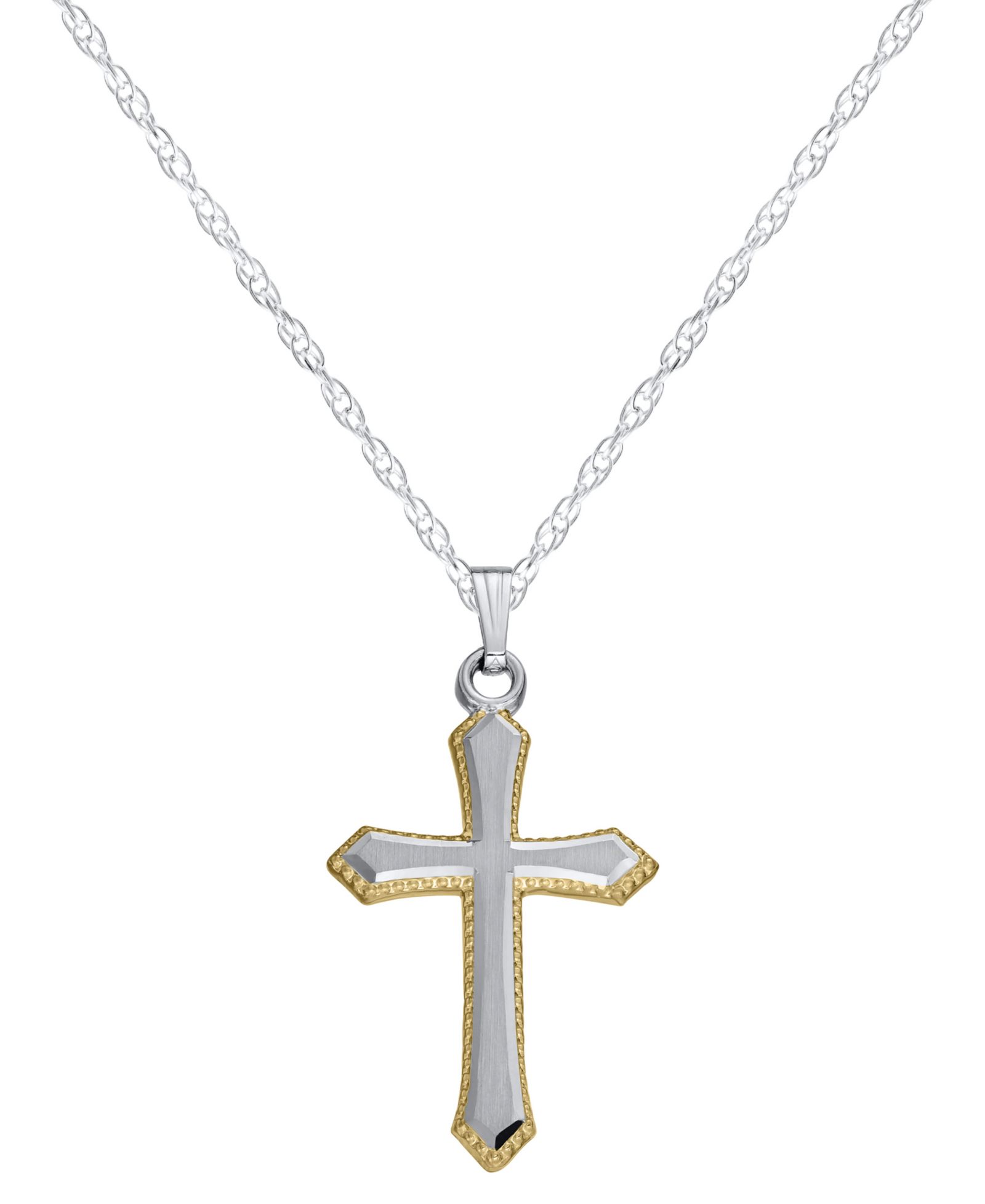 Подвеска-кулон Macy's Engraved Edge Cross из стерлингового серебра