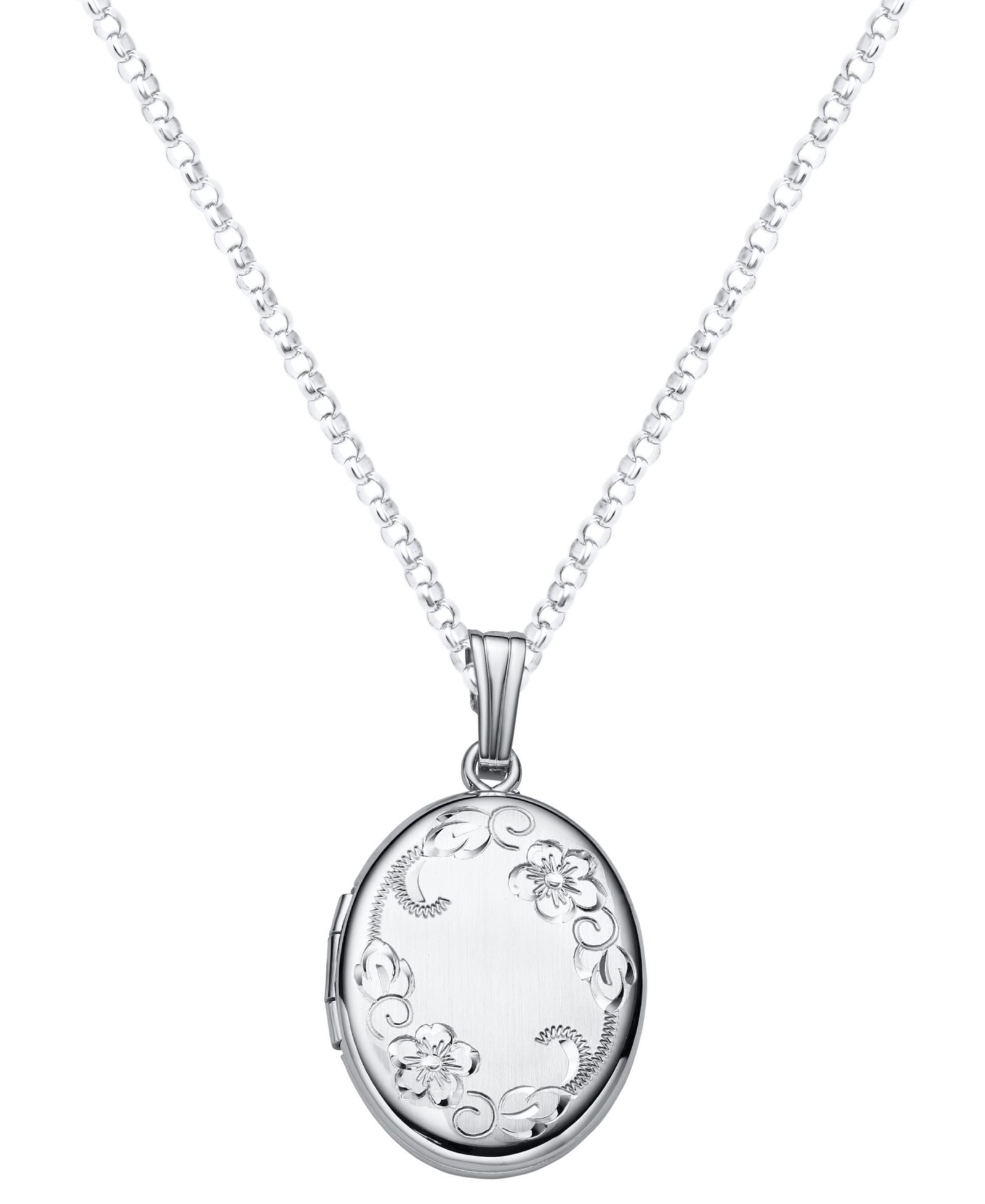 Подвеска Macy's Engraved Oval Locket в Sterling Silver
