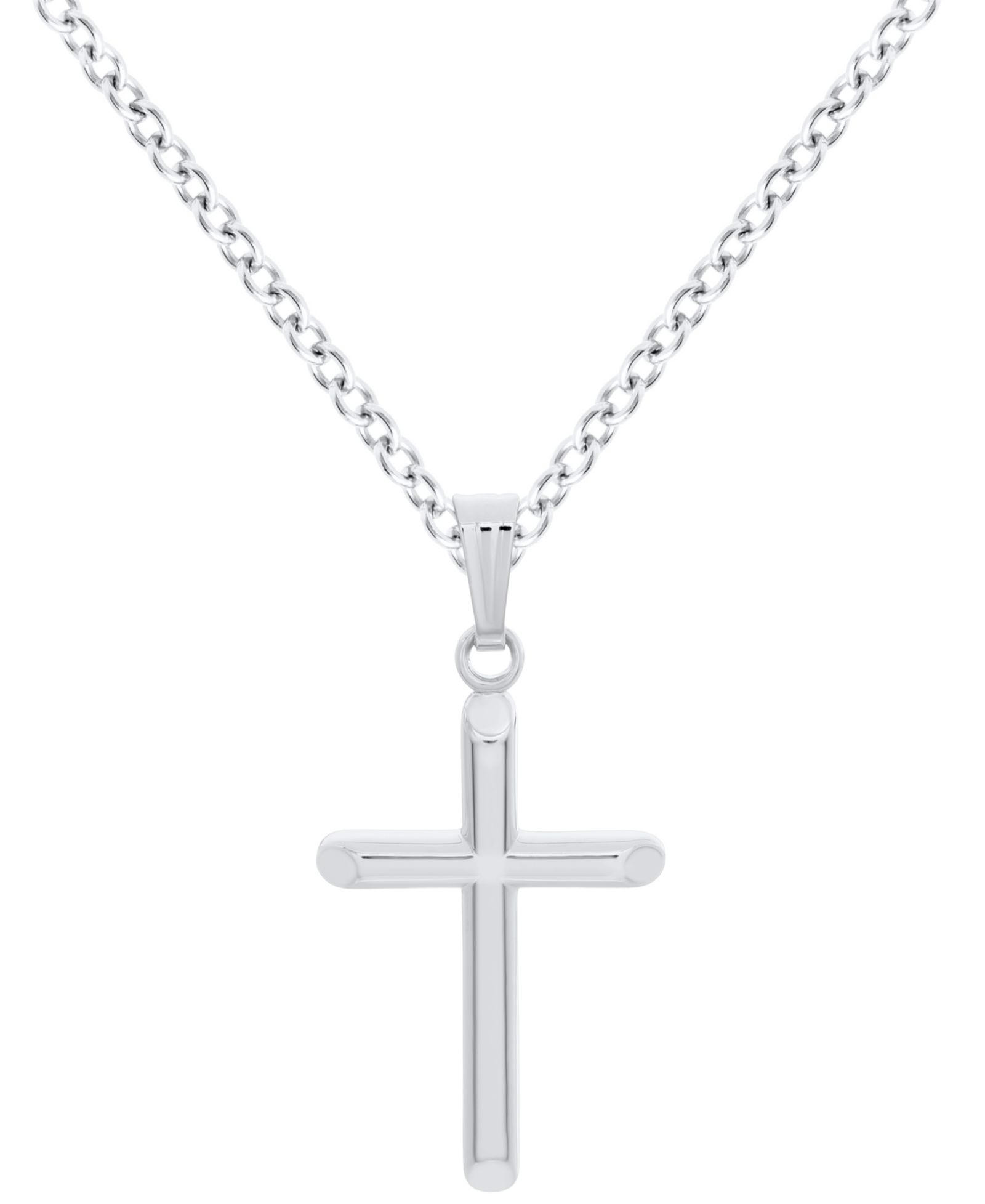 Детский кулон-подвеска Domed Cross из стерлингового серебра