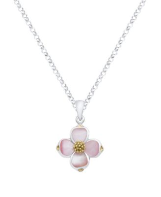 Подвеска Macy's Pink Imitation Pearl Dogwood из стерлингового серебра