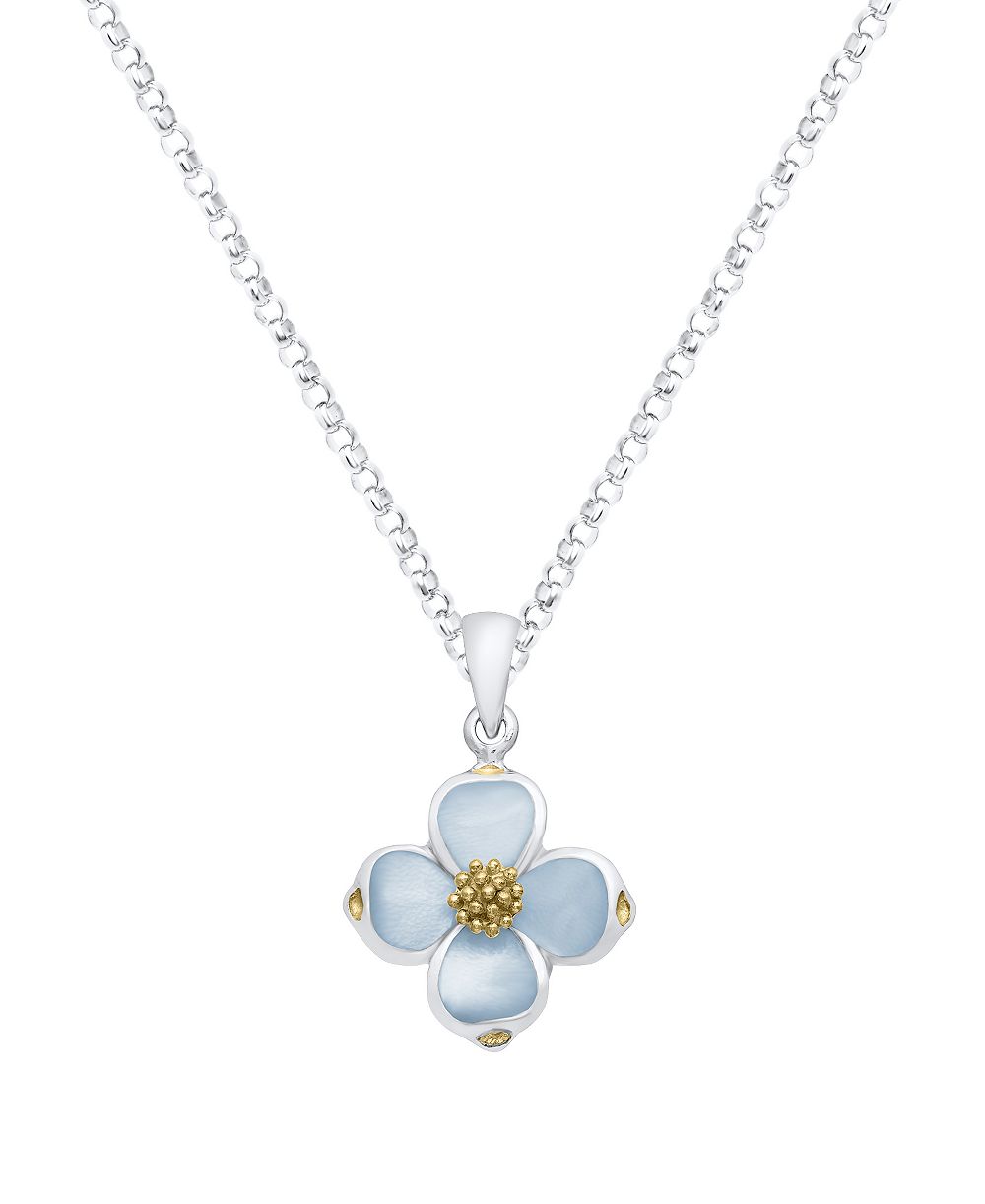 Подвеска Macy's Blue Imitation Pearl Dogwood из стерлингового серебра