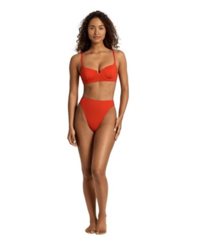 Lauren Ralph Lauren женские плавки для плавания Sunburst Orange с высокой посадкой