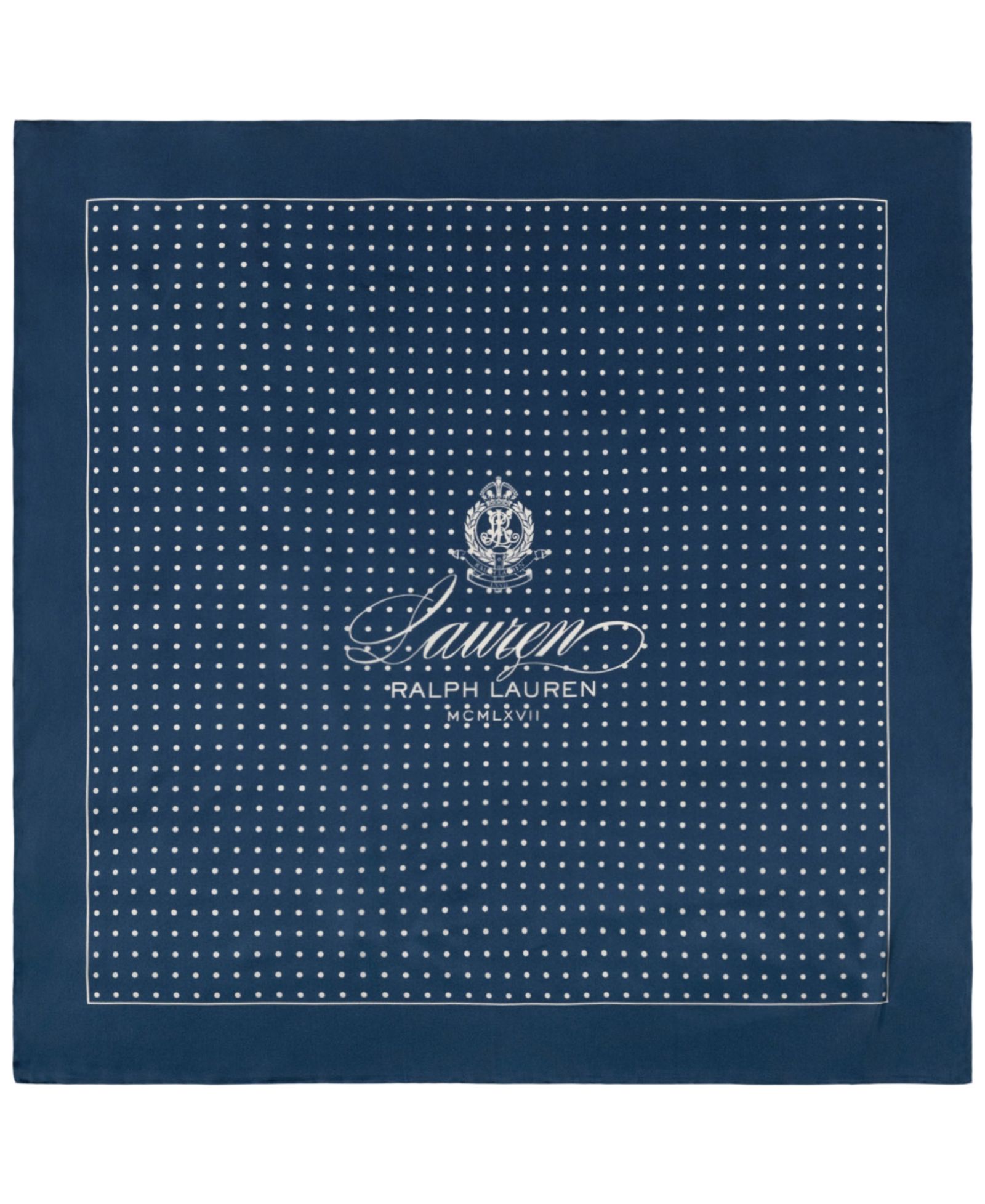Lauren Ralph Lauren Dot with Logo Small Square Scarf