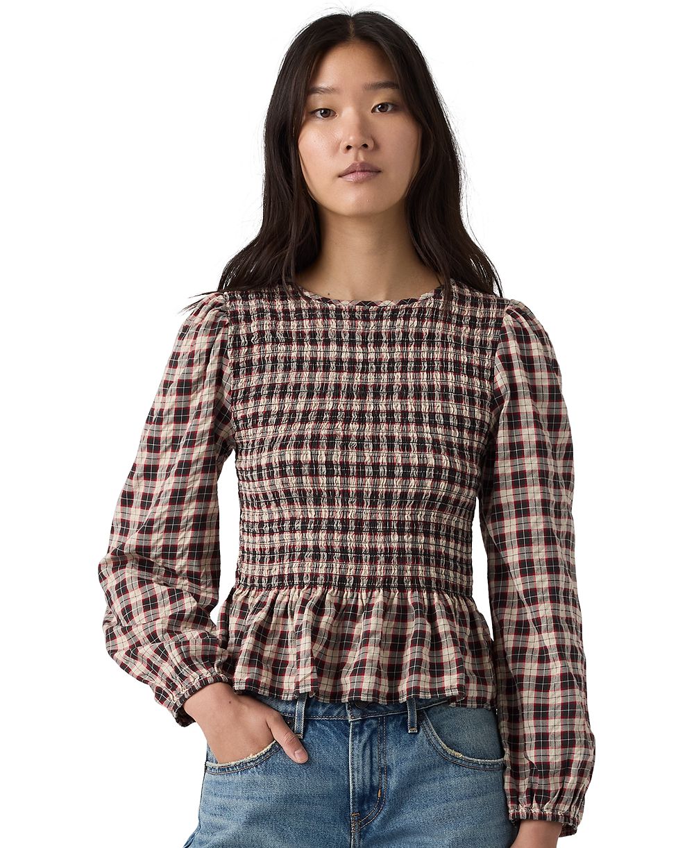 Levi's® Plus Size Ashton Long-Sleeve Floral-Print Peplum Blouse