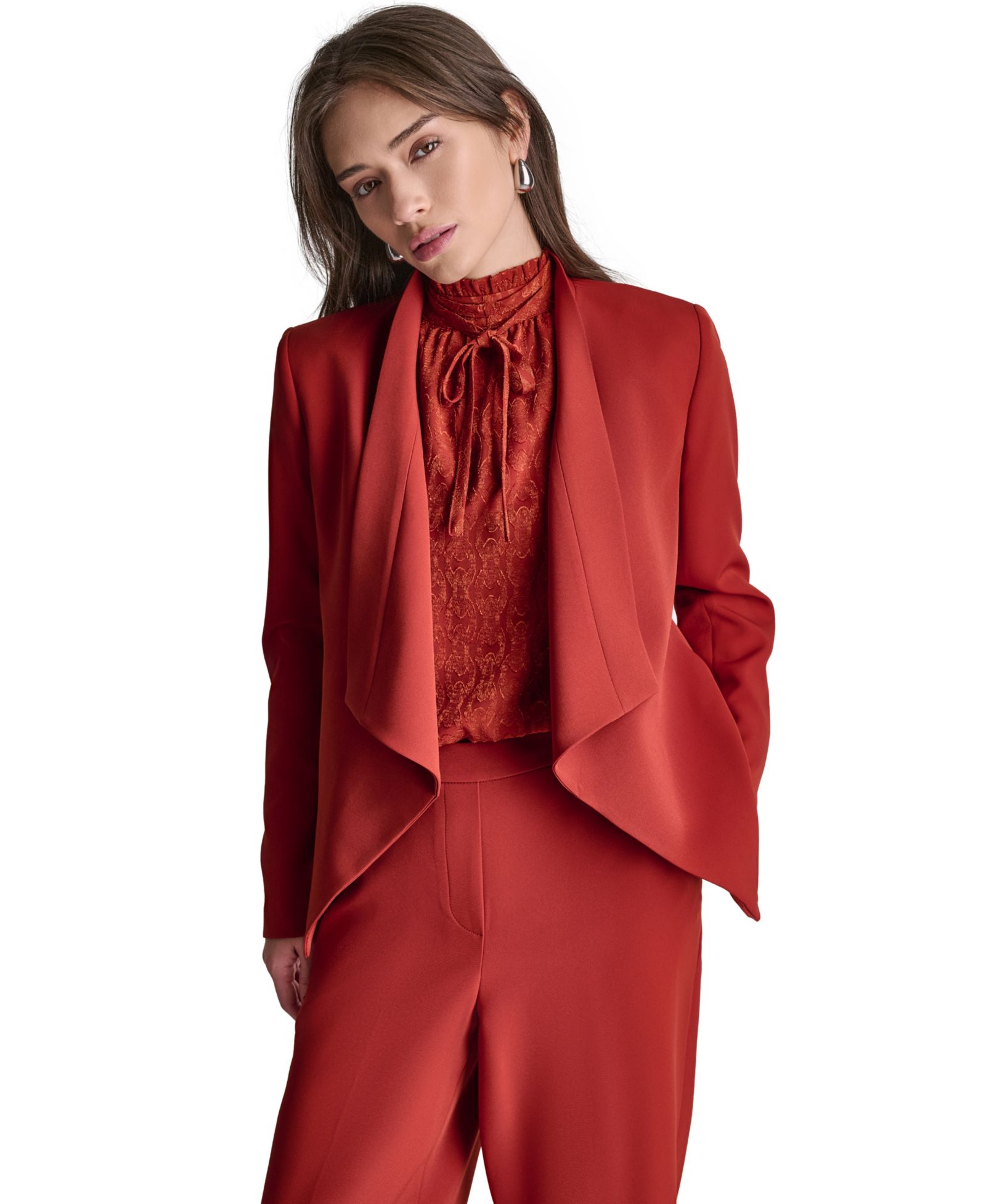 BCBG Women's Open-Front Collared Jacket