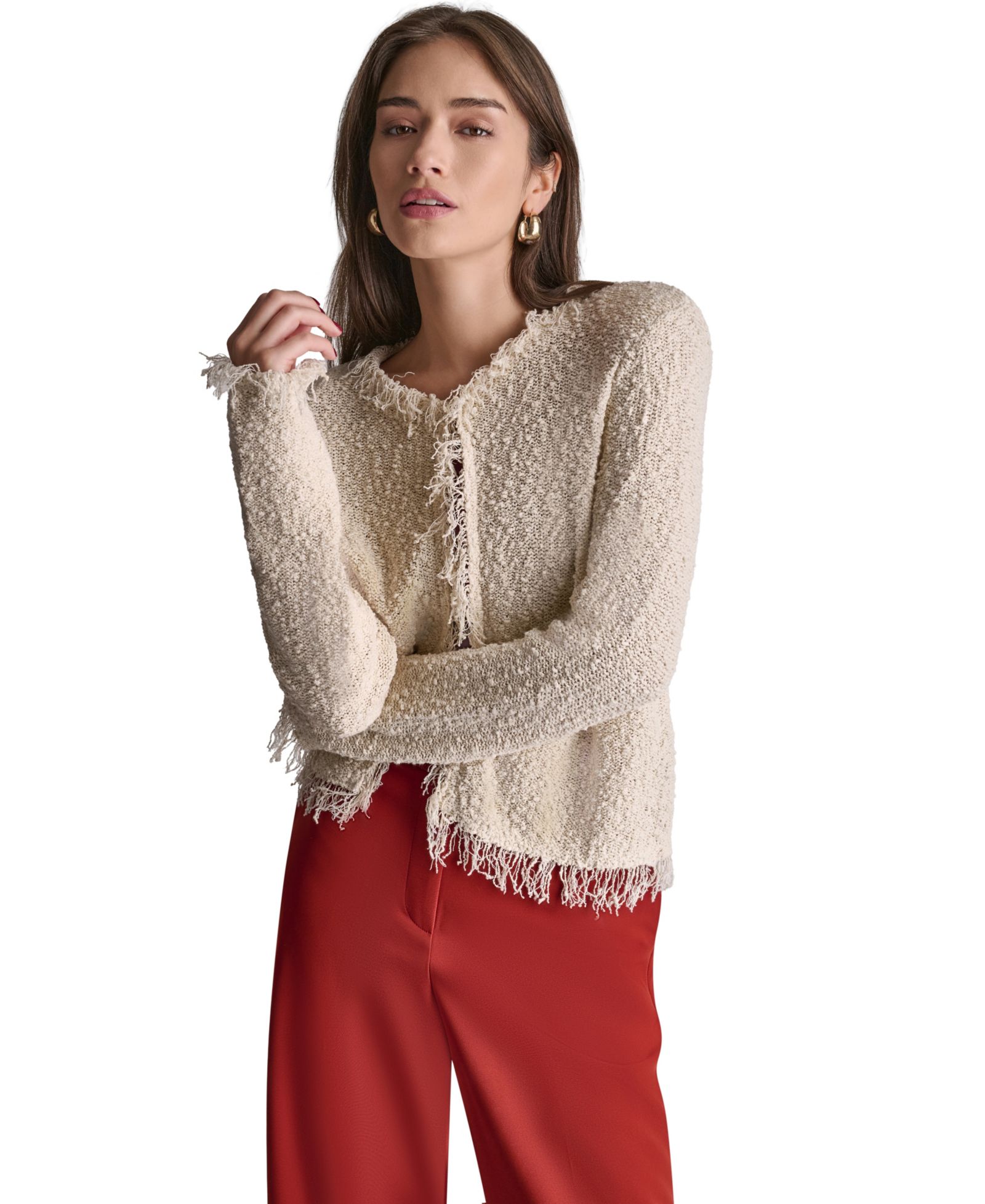 BCBG Women's Open-Front Long-Sleeve Jacket