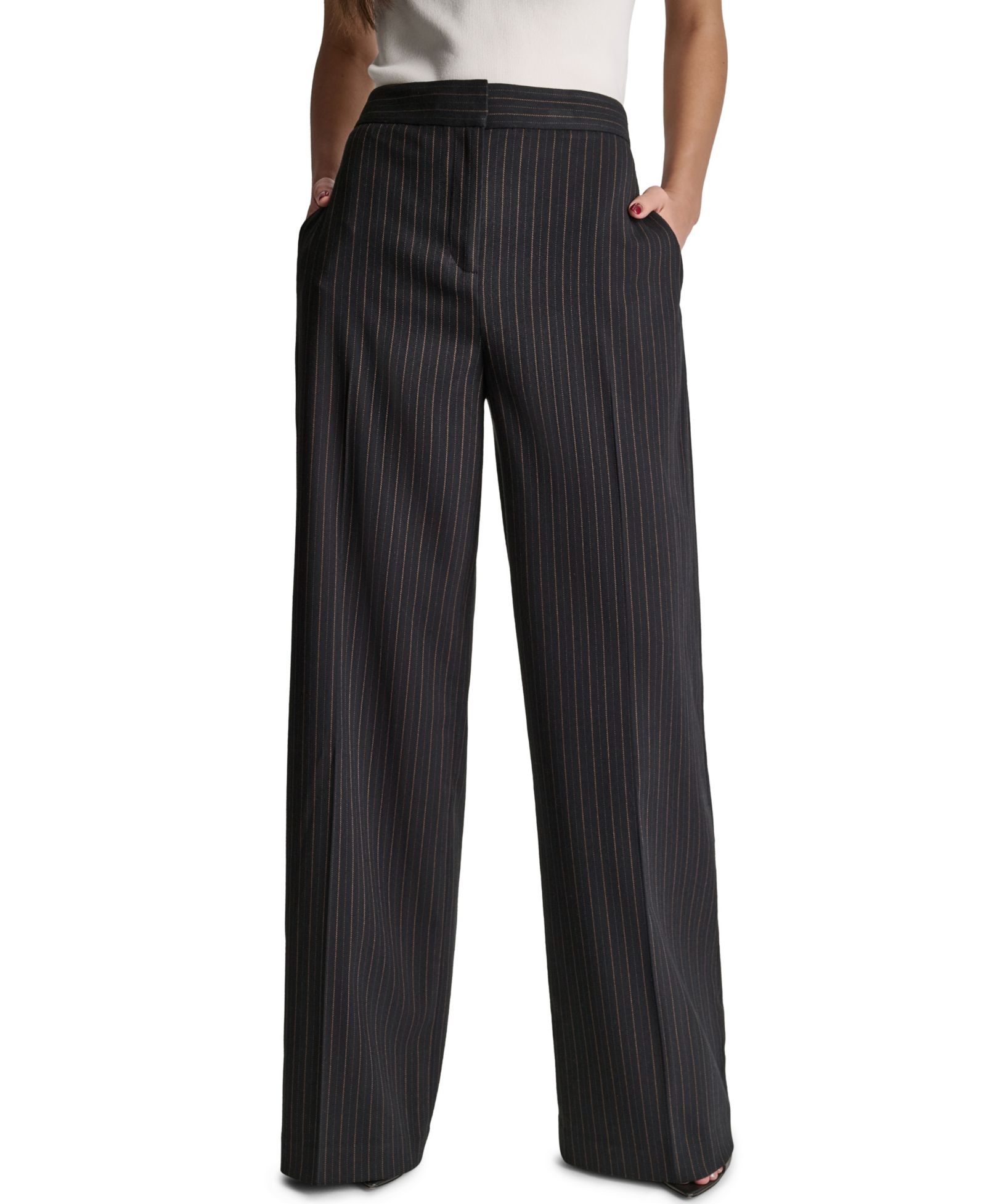 Женские брюки BCBG Pinstripe Full-Length High-Rise