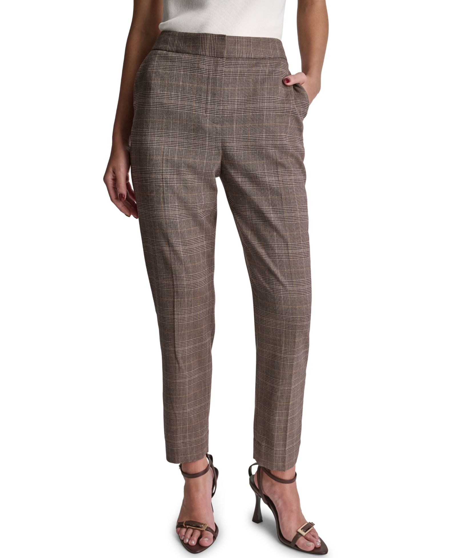 BCBG Women's High-Rise Slim-Leg Pants