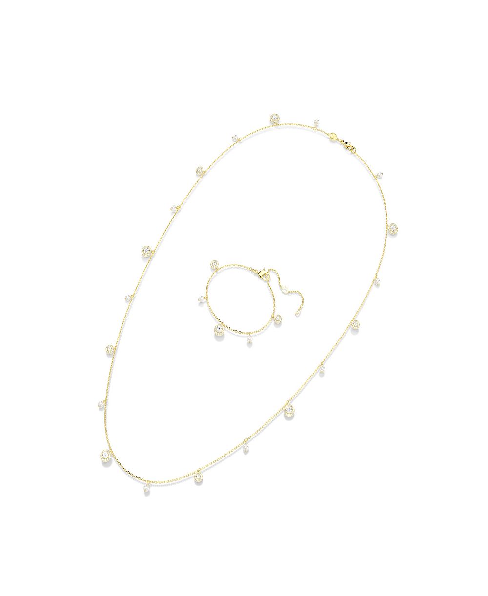 Золотое ожерелье и серьги Swarovski Una Angelic Strandage