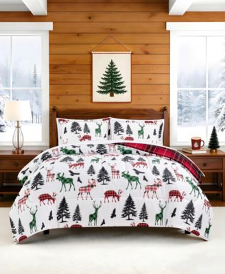 Macy's Winter Scene Deer 3-Piece Comforter Sets