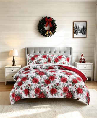 Macy's комплект постельного белья Poinsettia, 3 предмета
