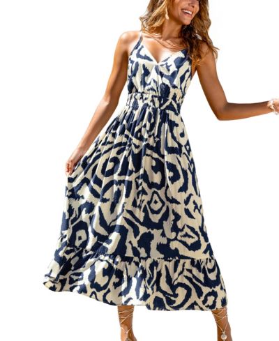 Женское платье Cupshe V-Neck Smocked Waist Sleeveless Dress