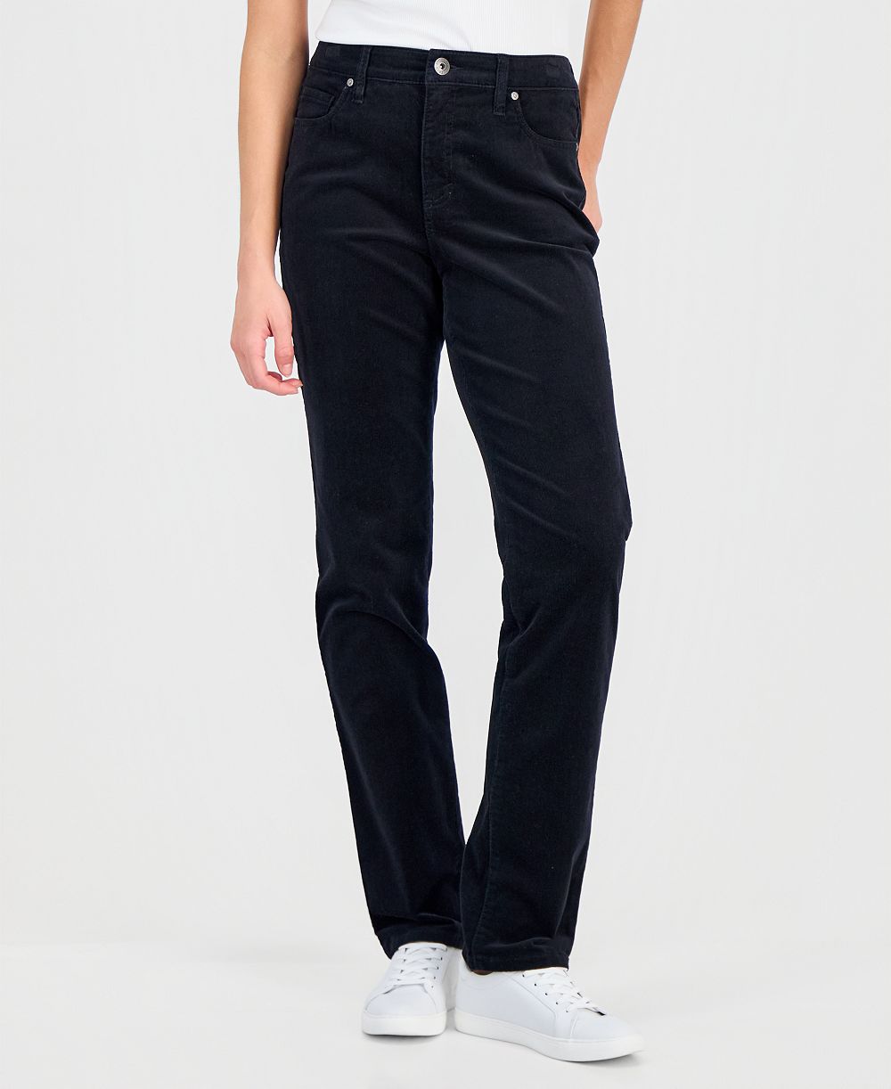 Style & Co Petite Corduroy High-Waisted Straight-Leg Jeans, Macy's Exclusive