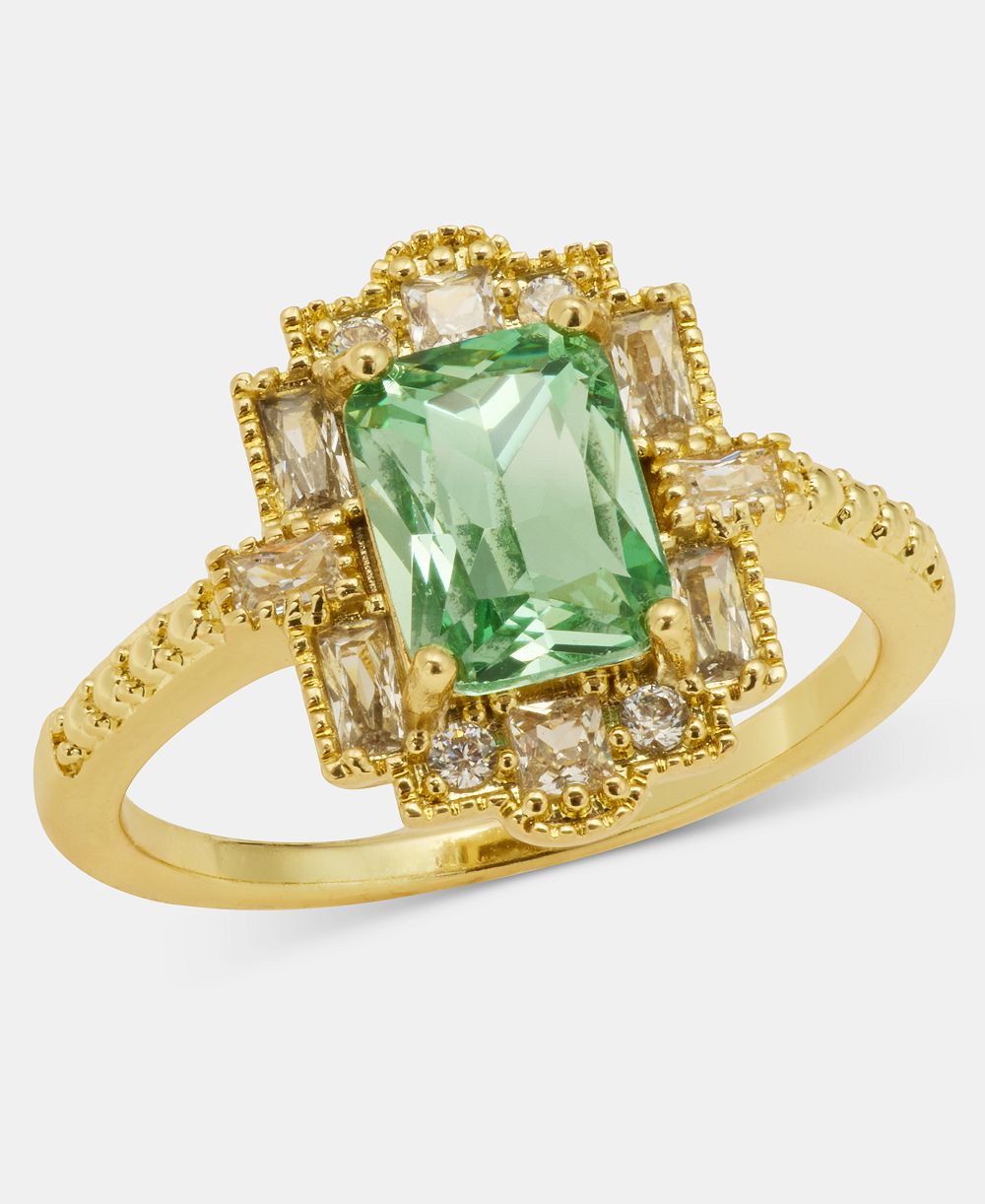 Кольцо Charter Club с изумрудной огранкой, цвет Green Crystal