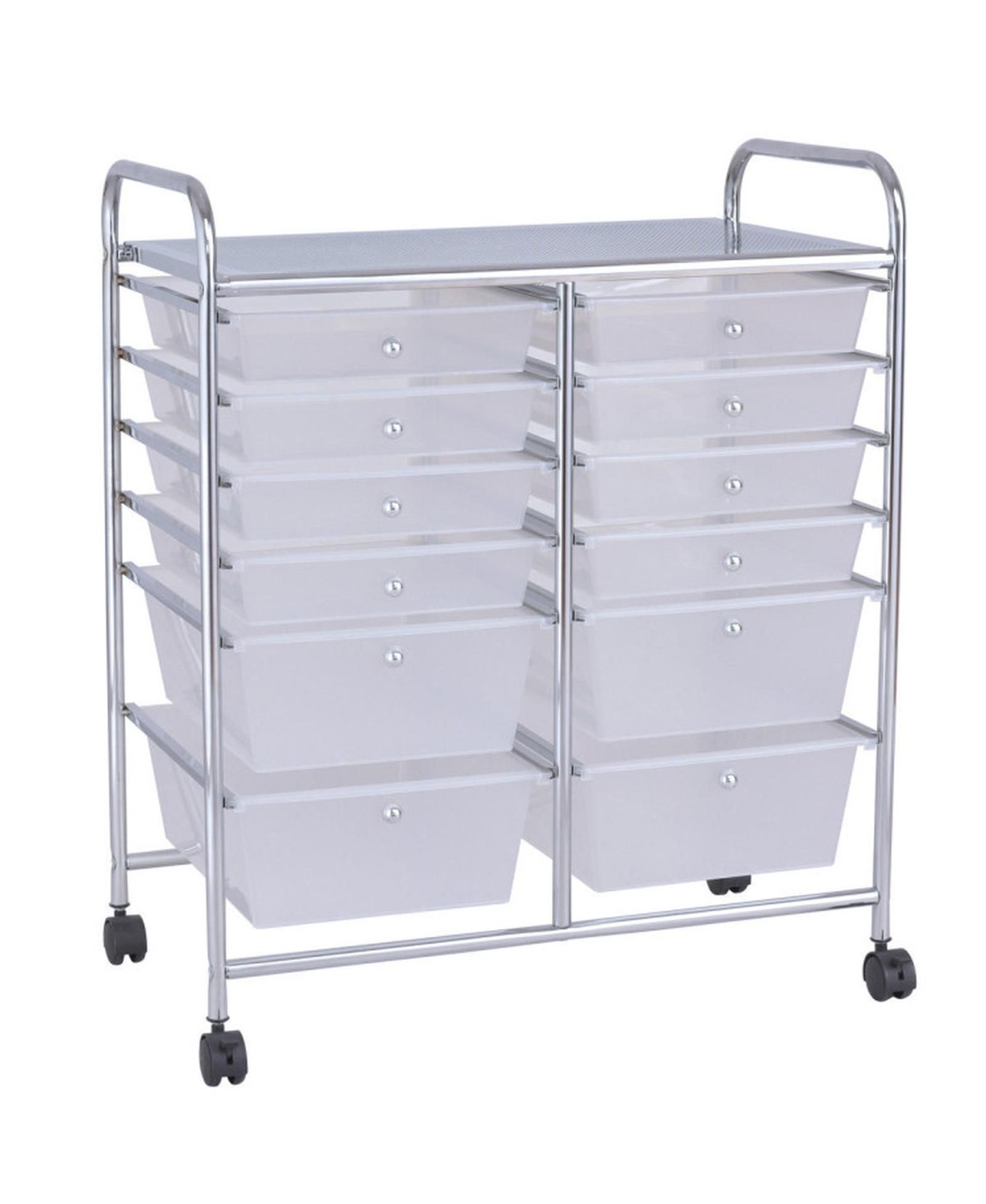 GOUUN Metal Frame Multi-Tier Rolling Storage Bin Organizer