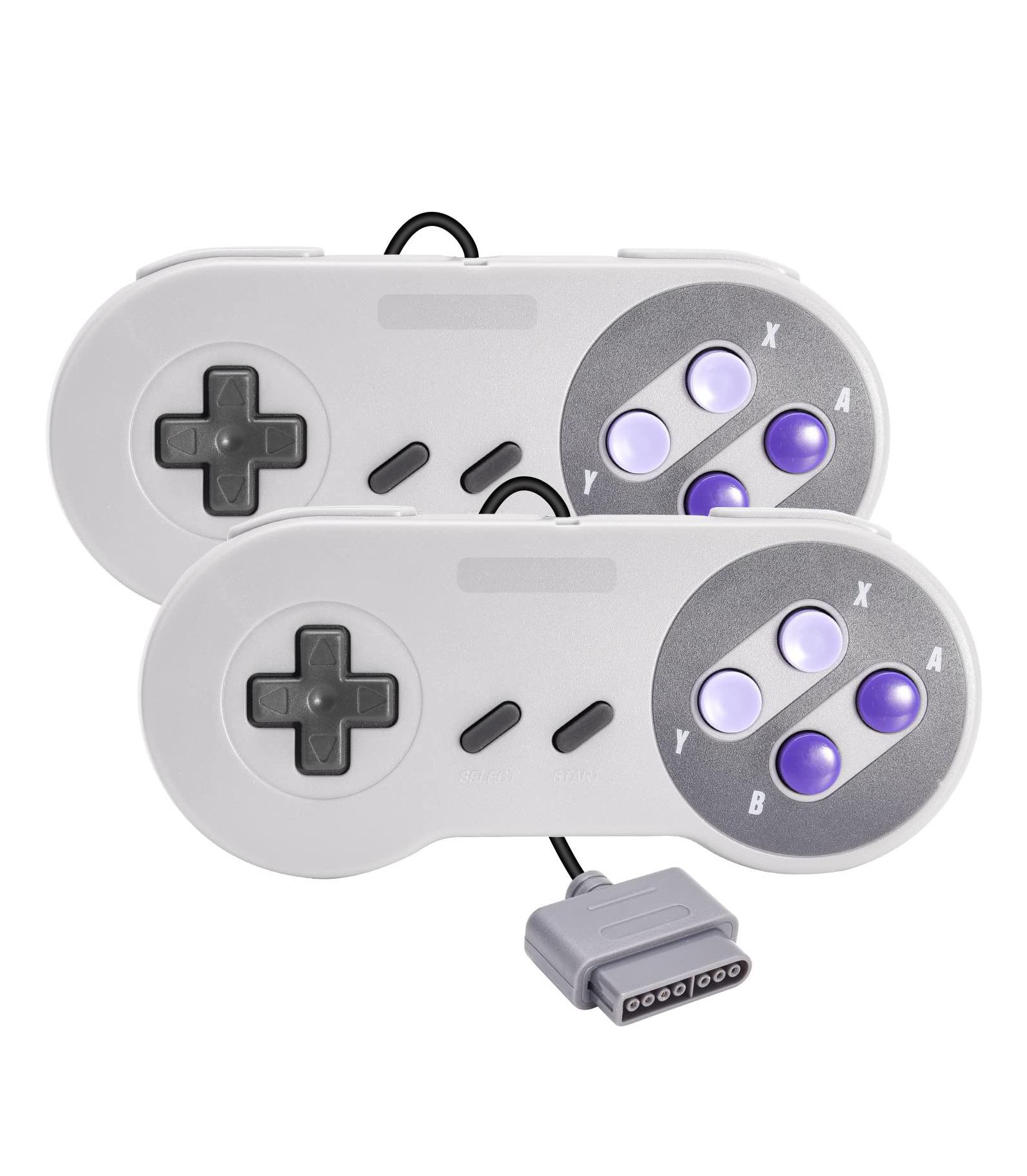 Echtpeak Retro Wired Controller for SNES, 2-Pack