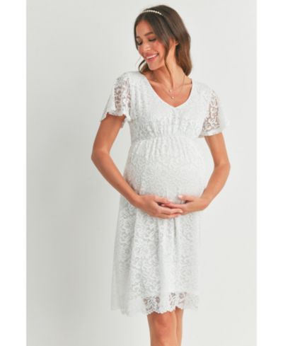 Женское платье Hello Miz Maternity Floral Lace Empire Waist Short Sleeve