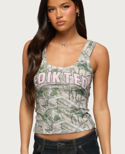 Edikted Женский трикотажный топ Edikted Girly Ribbed Tank Top