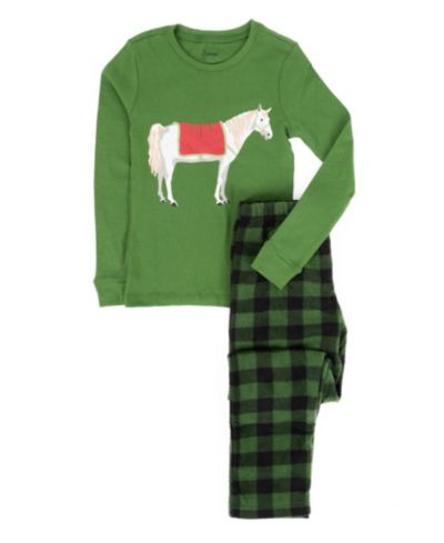 Horse green plaid