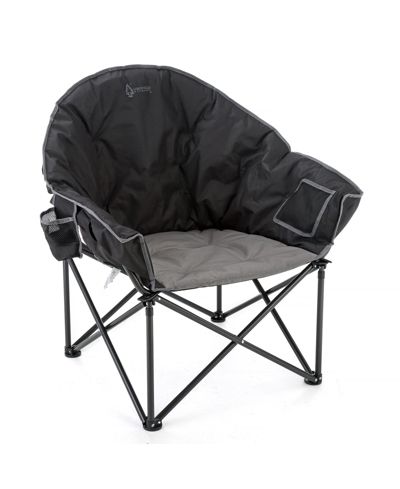 ARROWHEAD OUTDOOR 2-Pack Oversized Heavy-Duty Club Folding Padded Moon Camping Chair with Cup Holder and Carrying Bag, Supports 330 lbs