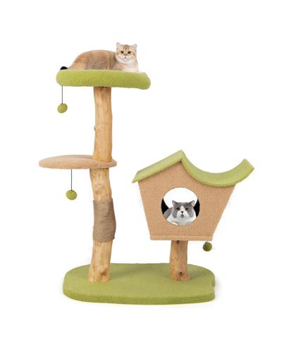 COZITO Cat Tree 43 inch Wooden Tower with Padded Top Perch