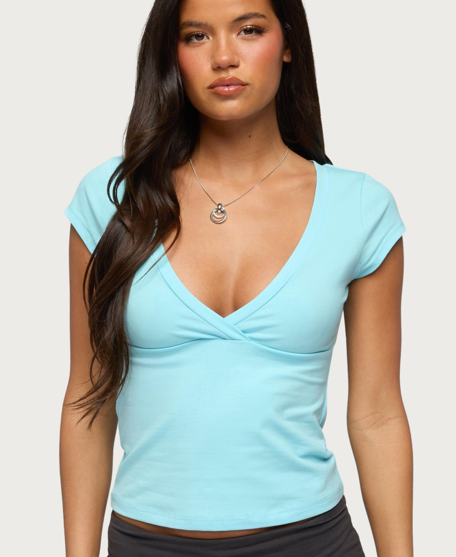 Edikted Women's Penelopy Overlap V Neck T Shirt