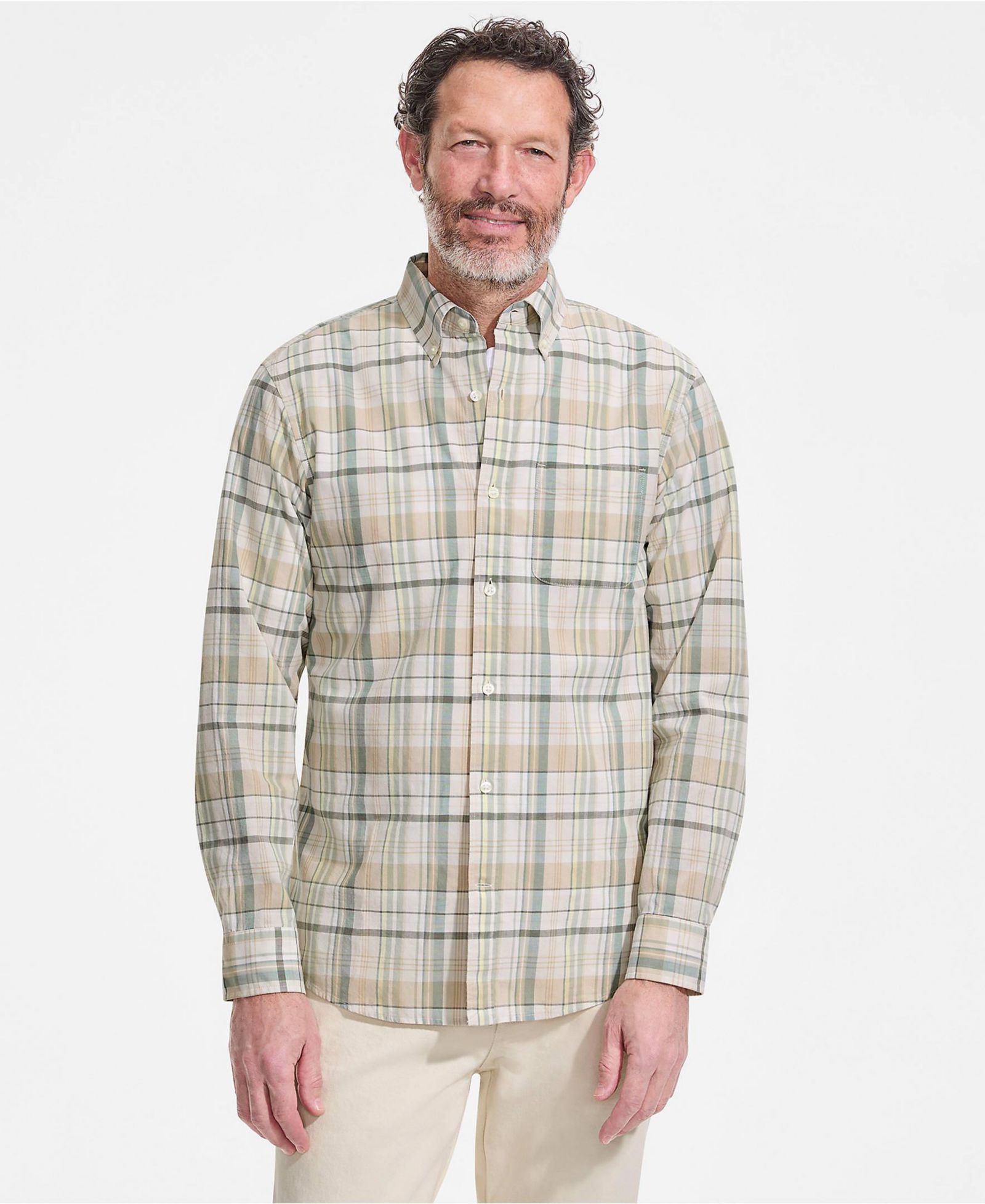 Lands' End Men's Long Sleeve Madras Shirt