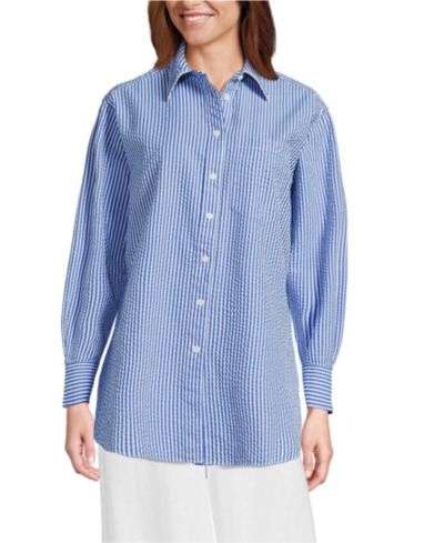 Lands' End Женская рубашка Oversized Seersucker
