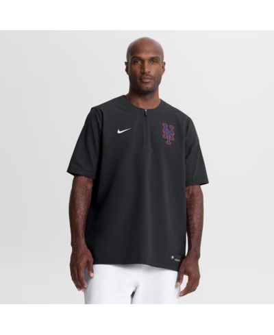 Nike Мужская ветровка с коротким рукавом Dri-FIT, черная, New York Mets Authentic Collection