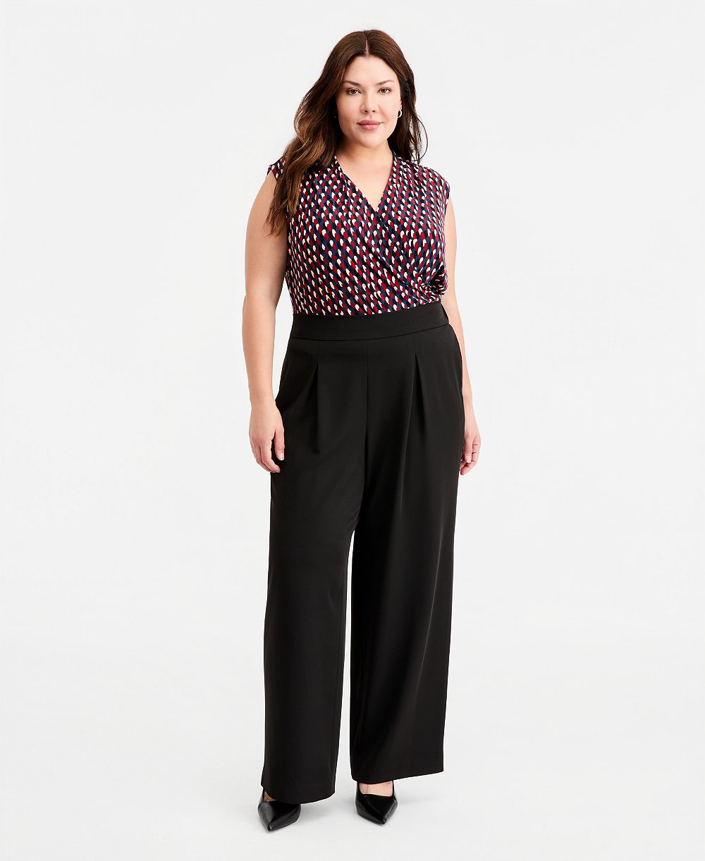 Anne Klein Plus Size Pleat-Front Wide Leg Pants