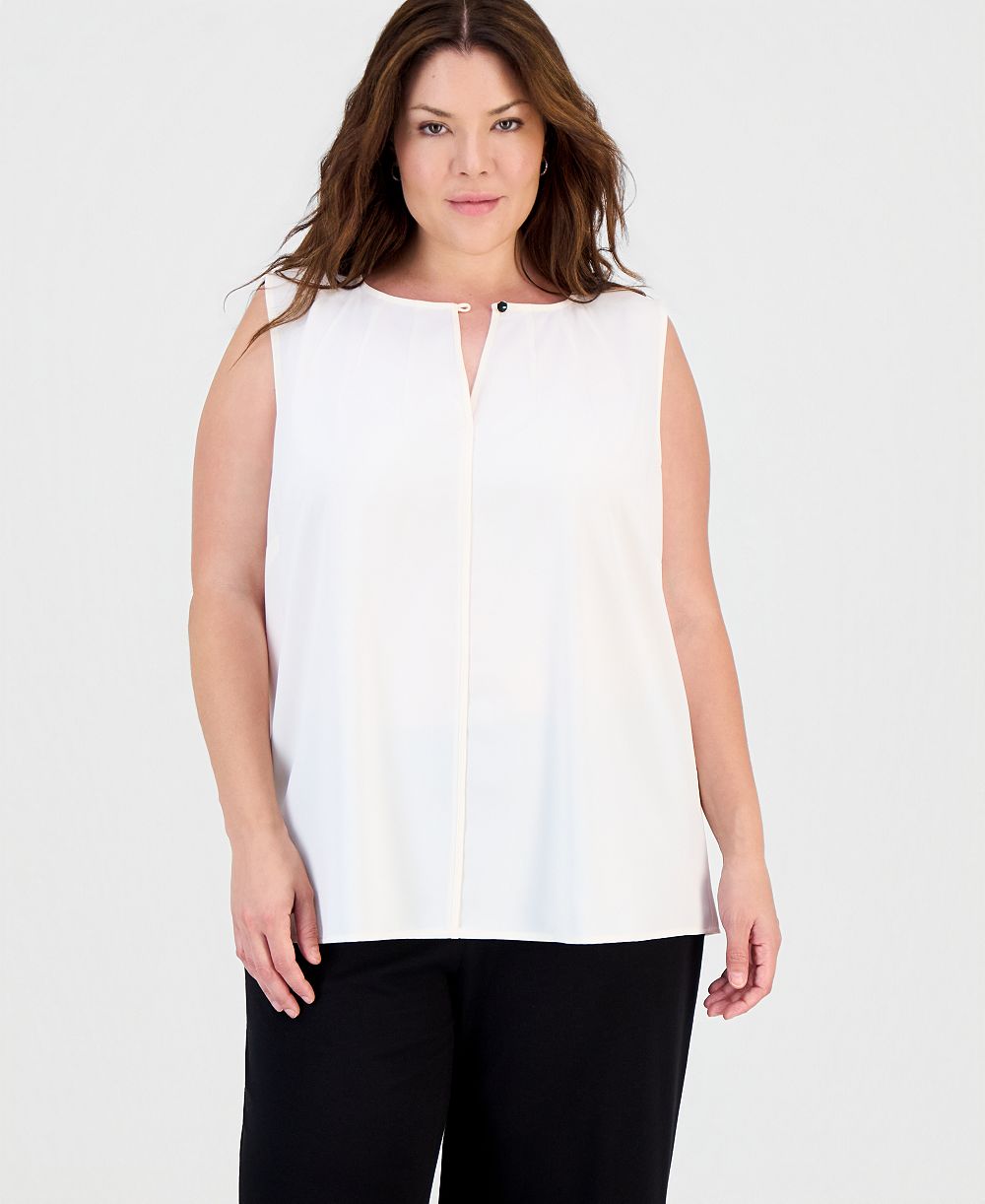 Топ Anne Klein Plus Size с вырезом Keyhole без рукавов
