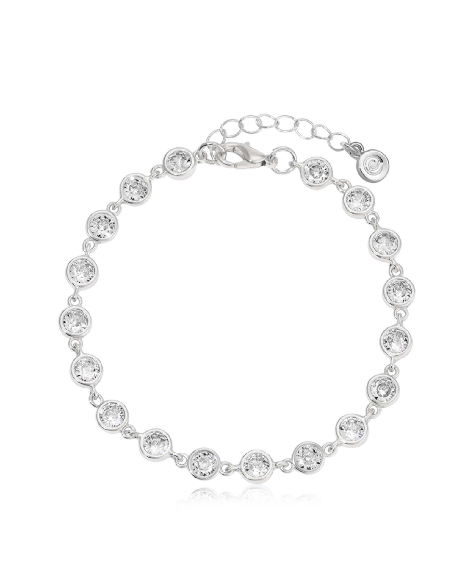 Серебряный браслет ETTIKA Everyday Crystal Silver-Plated Link Bracelet