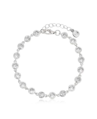 Серебряный браслет ETTIKA Everyday Crystal Silver-Plated Link Bracelet