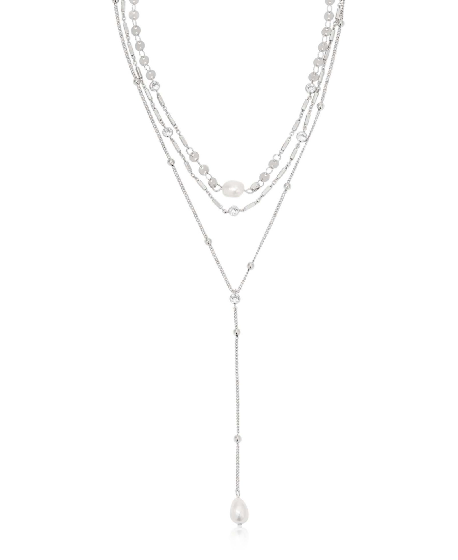 ETTIKA Forever Falling Imitation Pearl Lariat Necklace