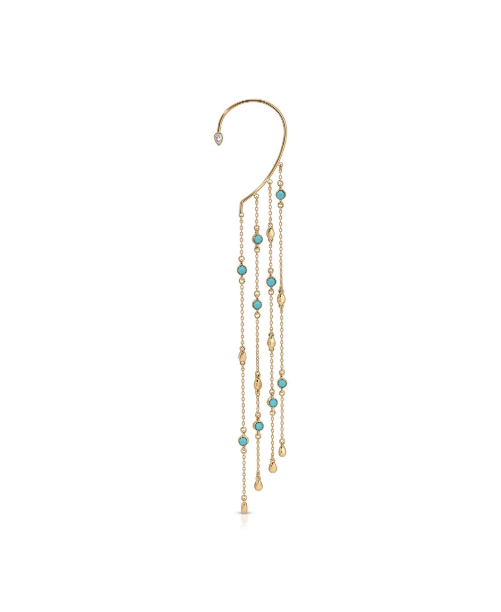 ETTIKA Linear Chains Statement Ear Cuff