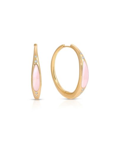 Серьги-кольца ETTIKA 18k Gold-Tone Gemstone Abyss