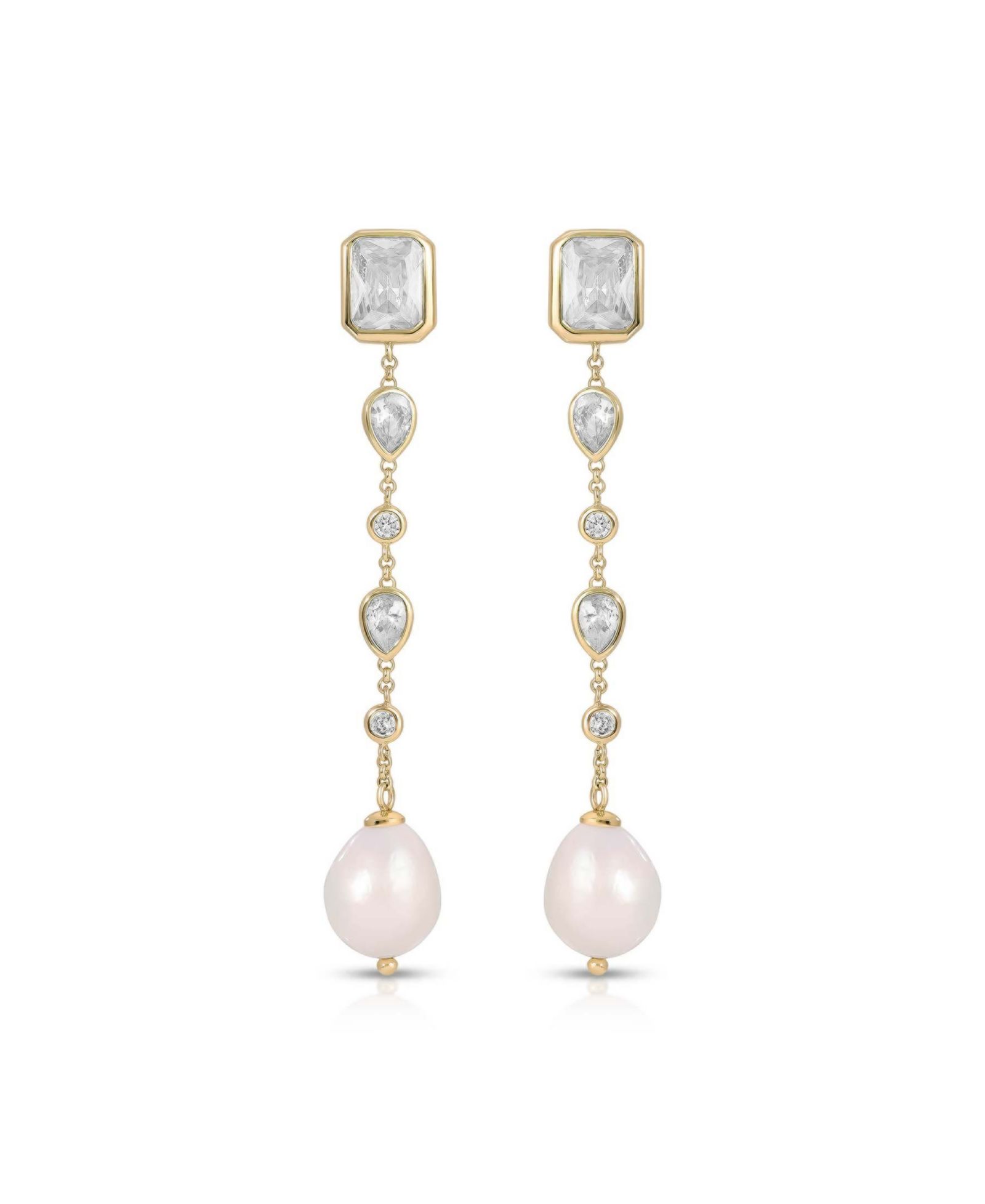 ETTIKA Gleaming Gem Linear Drop Earrings