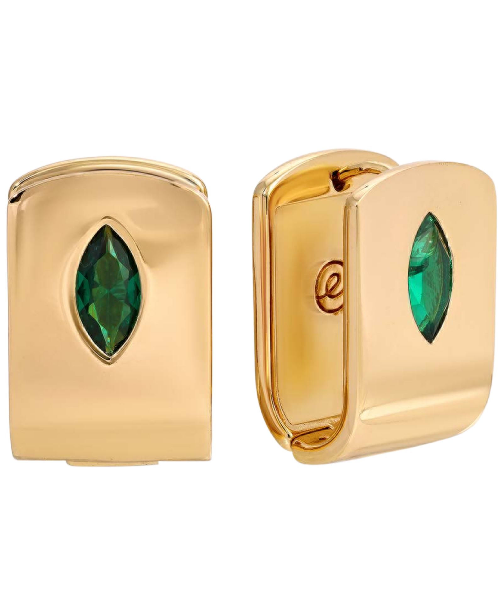 ETTIKA 18k Gold-Plated Marquise Crystal Huggie Earrings