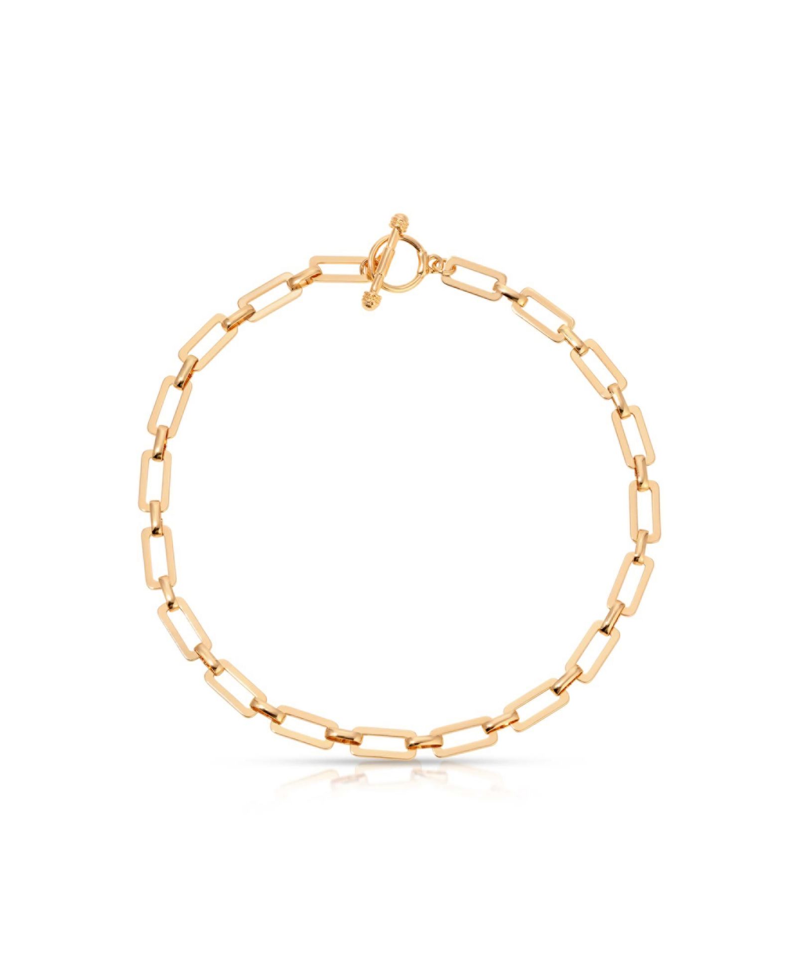 ETTIKA Golden Flat Rectangle Chain Necklace