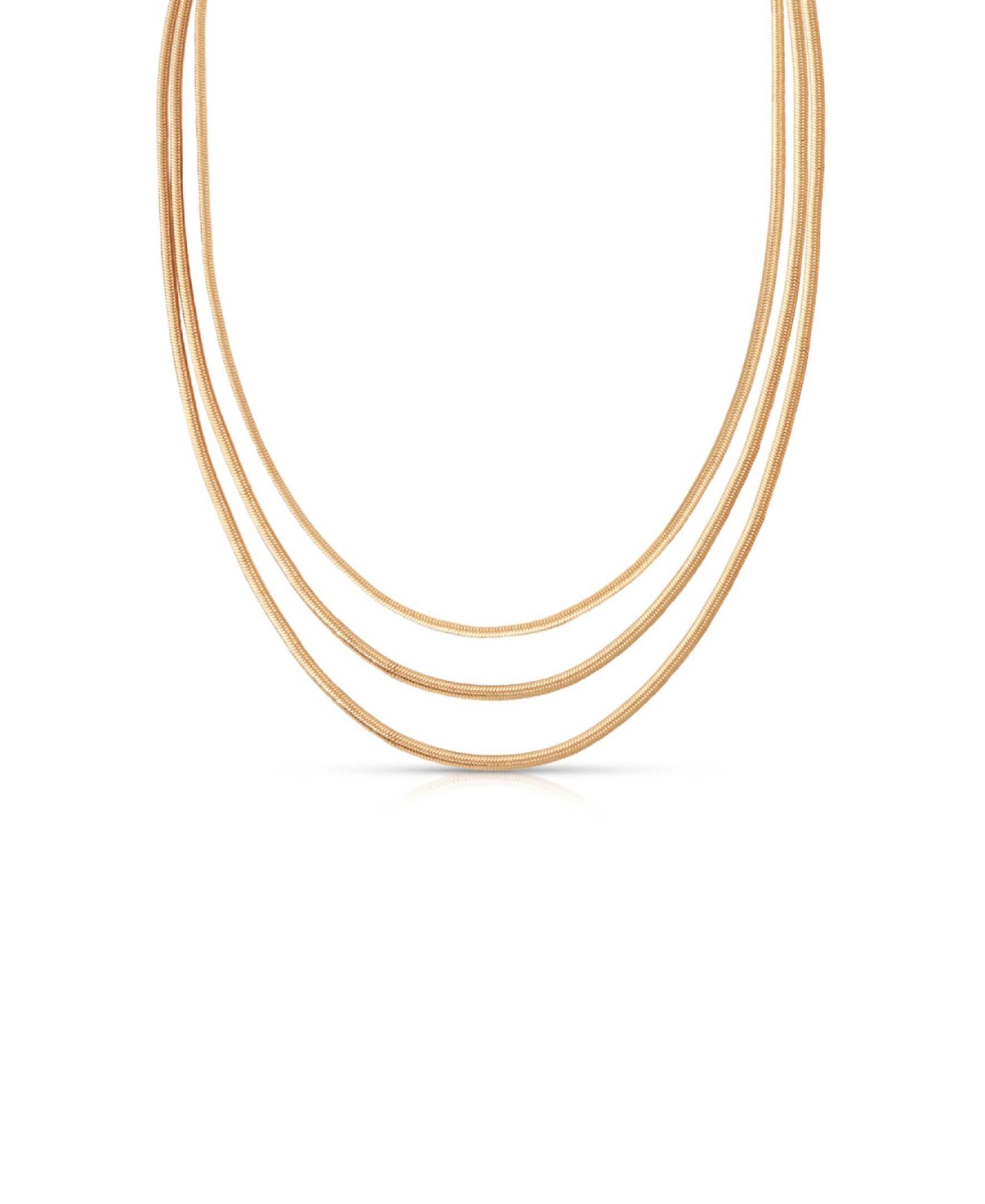 Колье ETTIKA 18k Gold-Tone Triple Snake Chain