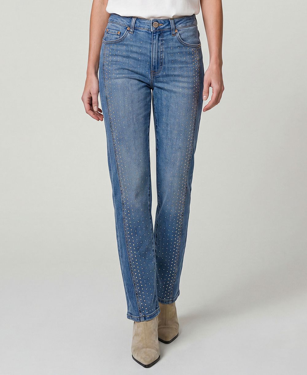 Liverpool Los Angeles Women's Kennedy Embellished Straight-Leg Jeans