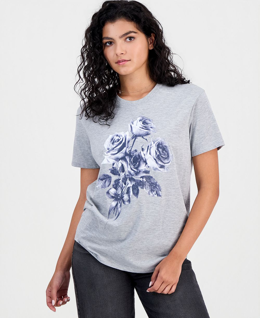 Футболка Self Esteem Juniors' Rose Graphic-Print Short-Sleeve T-Shirt