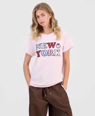 Freeze 24-7 Juniors' Appliqué New York Graphic T-Shirt