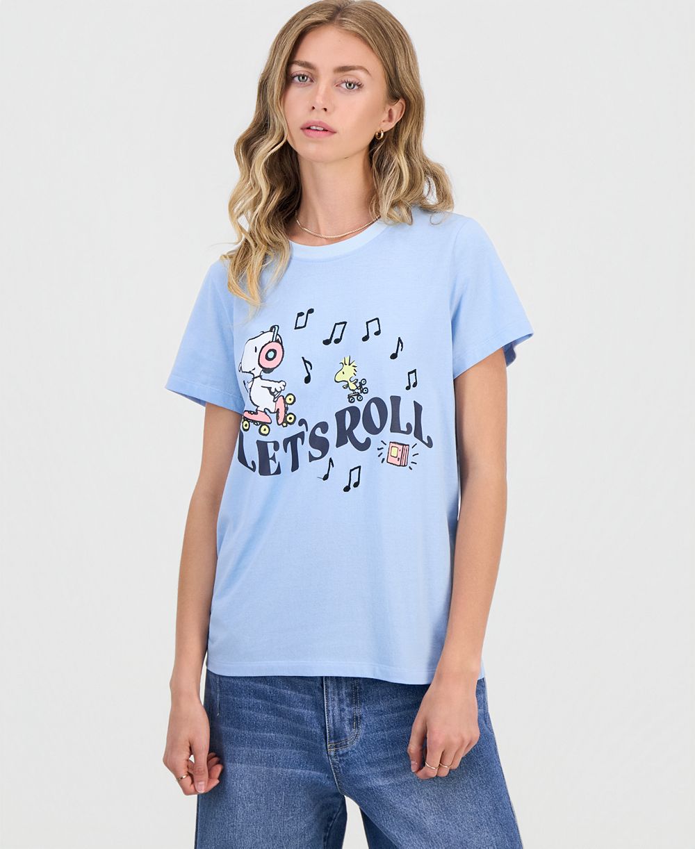 Snoopy Juniors' Snoopy Let's Roll Graphic T-Shirt